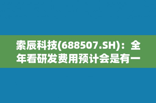 索辰科技(688507.SH)：全年看研发费用预计会是有一个加速增长的趋势