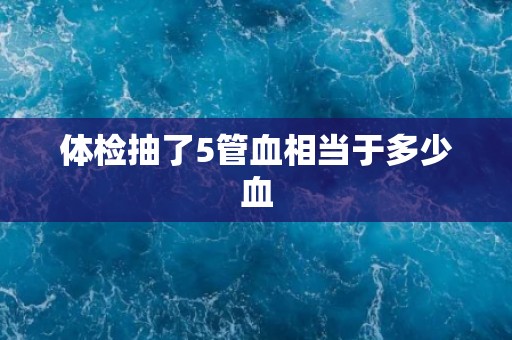 体检抽了5管血相当于多少血