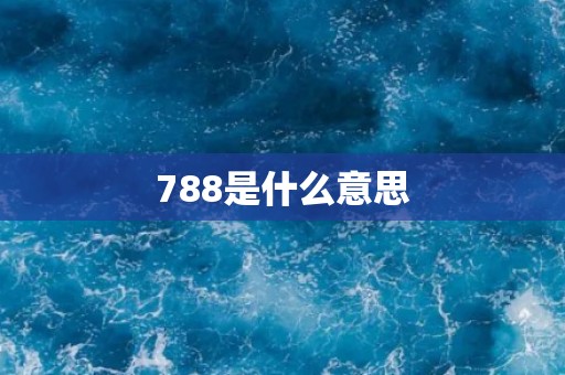 788是什么意思